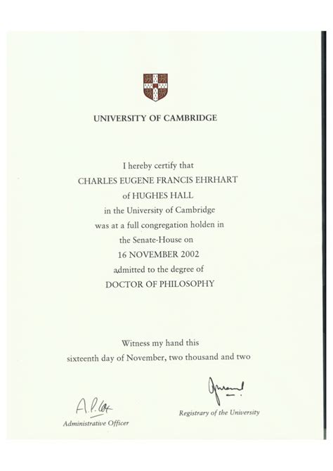 phd under special regulations cambridge.